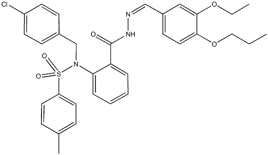 N-(4-chlorobenzyl)-N-(2-{[2-(3-ethoxy-4-propoxybenzylidene)hydrazino]carbonyl}phenyl)-4-methylbenzenesulfonamide Struktur