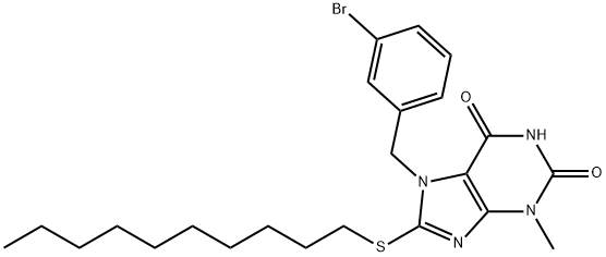 7-(3-bromobenzyl)-8-(decylsulfanyl)-3-methyl-3,7-dihydro-1H-purine-2,6-dione Struktur