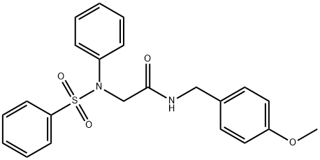 N-(4-methoxybenzyl)-2-[(phenylsulfonyl)anilino]acetamide Struktur