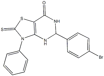 5-(4-bromophenyl)-3-phenyl-2-thioxo-2,3,5,6-tetrahydro[1,3]thiazolo[4,5-d]pyrimidin-7(4H)-one Struktur