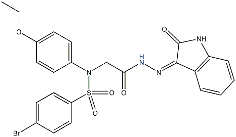 4-bromo-N-(4-ethoxyphenyl)-N-{2-oxo-2-[2-(2-oxo-1,2-dihydro-3H-indol-3-ylidene)hydrazino]ethyl}benzenesulfonamide Struktur