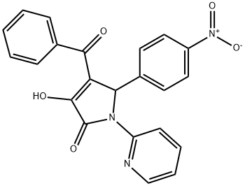 4-benzoyl-3-hydroxy-5-{4-nitrophenyl}-1-(2-pyridinyl)-1,5-dihydro-2H-pyrrol-2-one Struktur