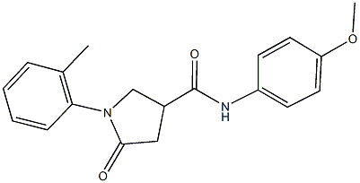 N-(4-methoxyphenyl)-1-(2-methylphenyl)-5-oxo-3-pyrrolidinecarboxamide Struktur