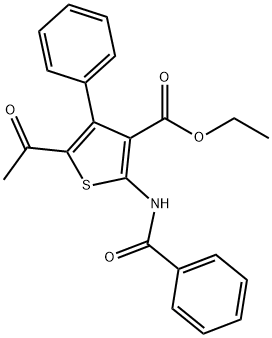 ethyl 5-acetyl-2-(benzoylamino)-4-phenyl-3-thiophenecarboxylate Struktur