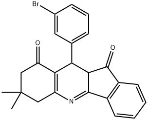 10-(3-bromophenyl)-7,7-dimethyl-7,8,10,10a-tetrahydro-6H-indeno[1,2-b]quinoline-9,11-dione Struktur