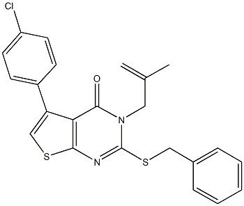 2-(benzylsulfanyl)-5-(4-chlorophenyl)-3-(2-methyl-2-propenyl)thieno[2,3-d]pyrimidin-4(3H)-one Struktur