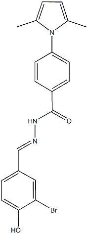 N'-(3-bromo-4-hydroxybenzylidene)-4-(2,5-dimethyl-1H-pyrrol-1-yl)benzohydrazide Struktur