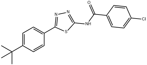 N-[5-(4-tert-butylphenyl)-1,3,4-thiadiazol-2-yl]-4-chlorobenzamide Struktur