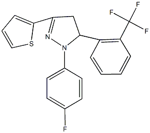 1-(4-fluorophenyl)-3-(2-thienyl)-5-[2-(trifluoromethyl)phenyl]-4,5-dihydro-1H-pyrazole Struktur