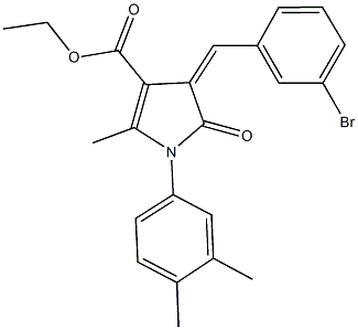 ethyl 4-(3-bromobenzylidene)-1-(3,4-dimethylphenyl)-2-methyl-5-oxo-4,5-dihydro-1H-pyrrole-3-carboxylate Struktur