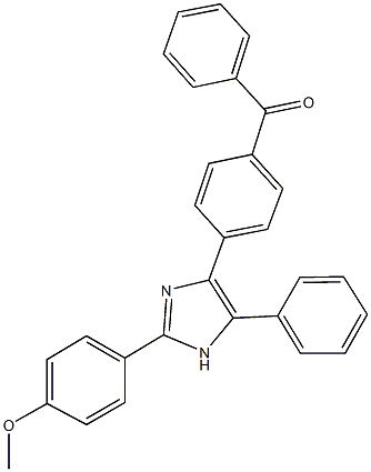 (4-{2-[4-(methyloxy)phenyl]-5-phenyl-1H-imidazol-4-yl}phenyl)(phenyl)methanone Struktur