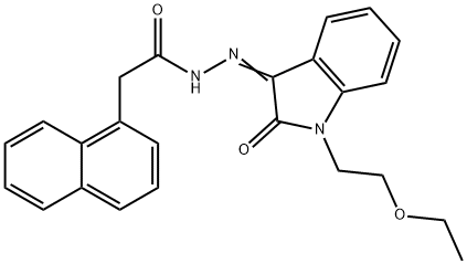 N'-[1-(2-ethoxyethyl)-2-oxo-1,2-dihydro-3H-indol-3-ylidene]-2-(1-naphthyl)acetohydrazide Struktur