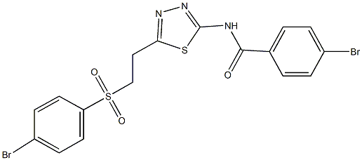 4-bromo-N-(5-{2-[(4-bromophenyl)sulfonyl]ethyl}-1,3,4-thiadiazol-2-yl)benzamide Struktur