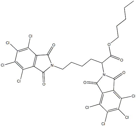 pentyl 2,6-bis(4,5,6,7-tetrachloro-1,3-dioxo-1,3-dihydro-2H-isoindol-2-yl)hexanoate Struktur