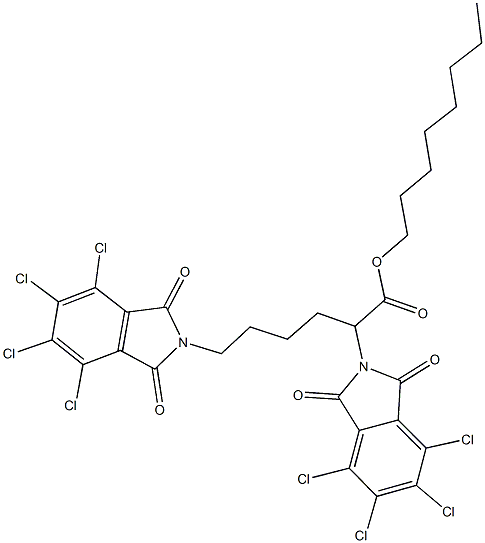 octyl 2,6-bis(4,5,6,7-tetrachloro-1,3-dioxo-1,3-dihydro-2H-isoindol-2-yl)hexanoate Struktur