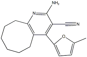 2-amino-4-(5-methyl-2-furyl)-5,6,7,8,9,10-hexahydrocycloocta[b]pyridine-3-carbonitrile Struktur