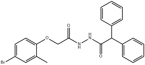 N'-[(4-bromo-2-methylphenoxy)acetyl]-2,2-diphenylacetohydrazide Struktur