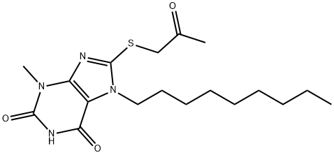 3-methyl-7-nonyl-8-[(2-oxopropyl)sulfanyl]-3,7-dihydro-1H-purine-2,6-dione Struktur