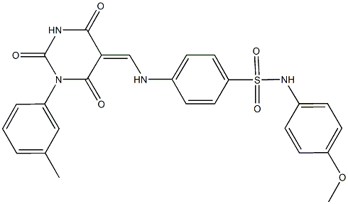 N-(4-methoxyphenyl)-4-{[(1-(3-methylphenyl)-2,4,6-trioxotetrahydro-5(2H)-pyrimidinylidene)methyl]amino}benzenesulfonamide Struktur