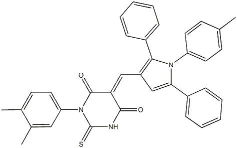 1-(3,4-dimethylphenyl)-5-{[1-(4-methylphenyl)-2,5-diphenyl-1H-pyrrol-3-yl]methylene}-2-thioxodihydro-4,6(1H,5H)-pyrimidinedione Struktur