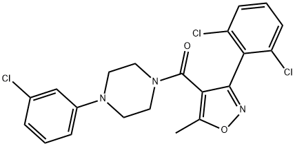 1-(3-chlorophenyl)-4-{[3-(2,6-dichlorophenyl)-5-methyl-4-isoxazolyl]carbonyl}piperazine Struktur