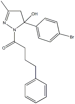 5-(4-bromophenyl)-3-methyl-1-(4-phenylbutanoyl)-4,5-dihydro-1H-pyrazol-5-ol Struktur