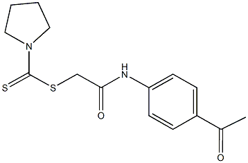 2-(4-acetylanilino)-2-oxoethyl 1-pyrrolidinecarbodithioate Struktur