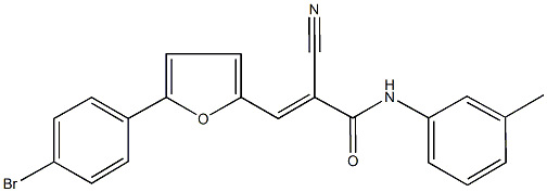 3-[5-(4-bromophenyl)-2-furyl]-2-cyano-N-(3-methylphenyl)acrylamide Struktur