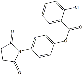 4-(2,5-dioxo-1-pyrrolidinyl)phenyl 2-chlorobenzoate Struktur