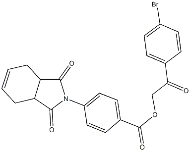 2-(4-bromophenyl)-2-oxoethyl 4-(1,3-dioxo-1,3,3a,4,7,7a-hexahydro-2H-isoindol-2-yl)benzoate Struktur