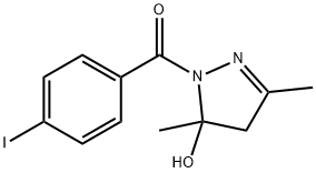 1-(4-iodobenzoyl)-3,5-dimethyl-4,5-dihydro-1H-pyrazol-5-ol Struktur