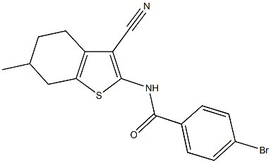 4-bromo-N-(3-cyano-6-methyl-4,5,6,7-tetrahydro-1-benzothien-2-yl)benzamide Struktur