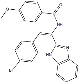 N-[1-(1H-benzimidazol-2-yl)-2-(4-bromophenyl)vinyl]-4-methoxybenzamide Struktur