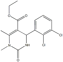 ethyl 4-(2,3-dichlorophenyl)-1,6-dimethyl-2-oxo-1,2,3,4-tetrahydro-5-pyrimidinecarboxylate Struktur