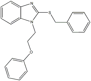 2-[(phenylmethyl)sulfanyl]-1-[2-(phenyloxy)ethyl]-1H-benzimidazole Struktur