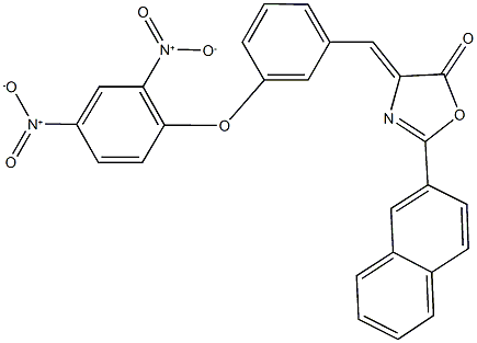 4-(3-{2,4-bisnitrophenoxy}benzylidene)-2-(2-naphthyl)-1,3-oxazol-5(4H)-one Struktur