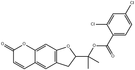 1-methyl-1-(7-oxo-2,3-dihydro-7H-furo[3,2-g]chromen-2-yl)ethyl 2,4-dichlorobenzoate Struktur