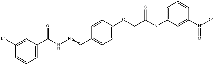 2-{4-[2-(3-bromobenzoyl)carbohydrazonoyl]phenoxy}-N-{3-nitrophenyl}acetamide Struktur