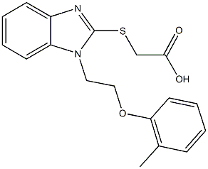 ({1-[2-(2-methylphenoxy)ethyl]-1H-benzimidazol-2-yl}sulfanyl)acetic acid Struktur