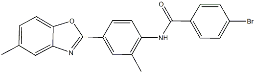 4-bromo-N-[2-methyl-4-(5-methyl-1,3-benzoxazol-2-yl)phenyl]benzamide Struktur