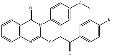 2-{[2-(4-bromophenyl)-2-oxoethyl]sulfanyl}-3-(4-methoxyphenyl)-4(3H)-quinazolinone Struktur