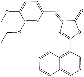 4-(3-ethoxy-4-methoxybenzylidene)-2-(1-naphthyl)-1,3-oxazol-5(4H)-one Struktur