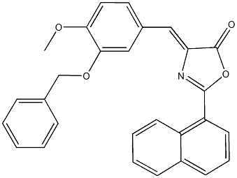 4-[3-(benzyloxy)-4-methoxybenzylidene]-2-(1-naphthyl)-1,3-oxazol-5(4H)-one Struktur