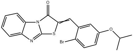 2-(2-bromo-5-isopropoxybenzylidene)[1,3]thiazolo[3,2-a]benzimidazol-3(2H)-one Struktur