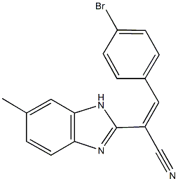 3-(4-bromophenyl)-2-(6-methyl-1H-benzimidazol-2-yl)acrylonitrile Struktur