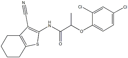 N-(3-cyano-4,5,6,7-tetrahydro-1-benzothien-2-yl)-2-(2,4-dichlorophenoxy)propanamide Struktur