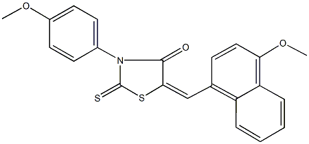 5-[(4-methoxy-1-naphthyl)methylene]-3-(4-methoxyphenyl)-2-thioxo-1,3-thiazolidin-4-one Struktur