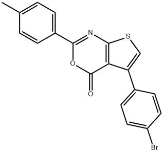 5-(4-bromophenyl)-2-(4-methylphenyl)-4H-thieno[2,3-d][1,3]oxazin-4-one Struktur