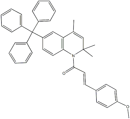 methyl 4-[3-oxo-3-(2,2,4-trimethyl-6-trityl-1(2H)-quinolinyl)-1-propenyl]phenyl ether Struktur