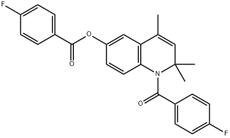 1-(4-fluorobenzoyl)-2,2,4-trimethyl-1,2-dihydro-6-quinolinyl 4-fluorobenzoate Struktur